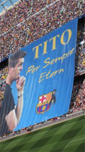 Tifo till minne av Tito Vilanova