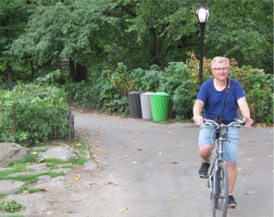 Glenn på cykeltur i central Park