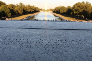 Lincoln Memorial och Martin Luther Kings berömda ord "I have a dream..."