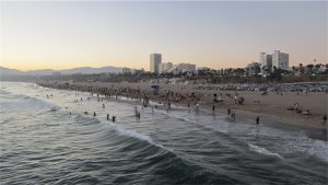 Santa Monica Beach på kvällen 20:00